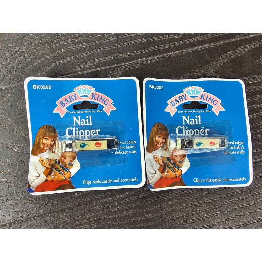 Vintage Baby King Nail Clipper Set 2 Pack BK3202 Duck Graphic Blue Packaging